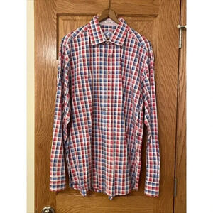 Bugatchi Mens 2XL Casual Shape Fit Shirt Casual Button Front Cotton
